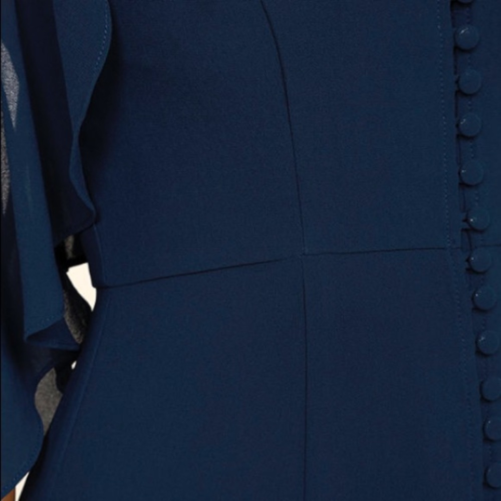 Lulu’s Navy Ruffle Cold Shoulder Maxi Dress - Picture 5 of 7